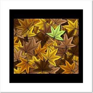 Fall maple leaf pattern background in Autumn Season Posters and Art